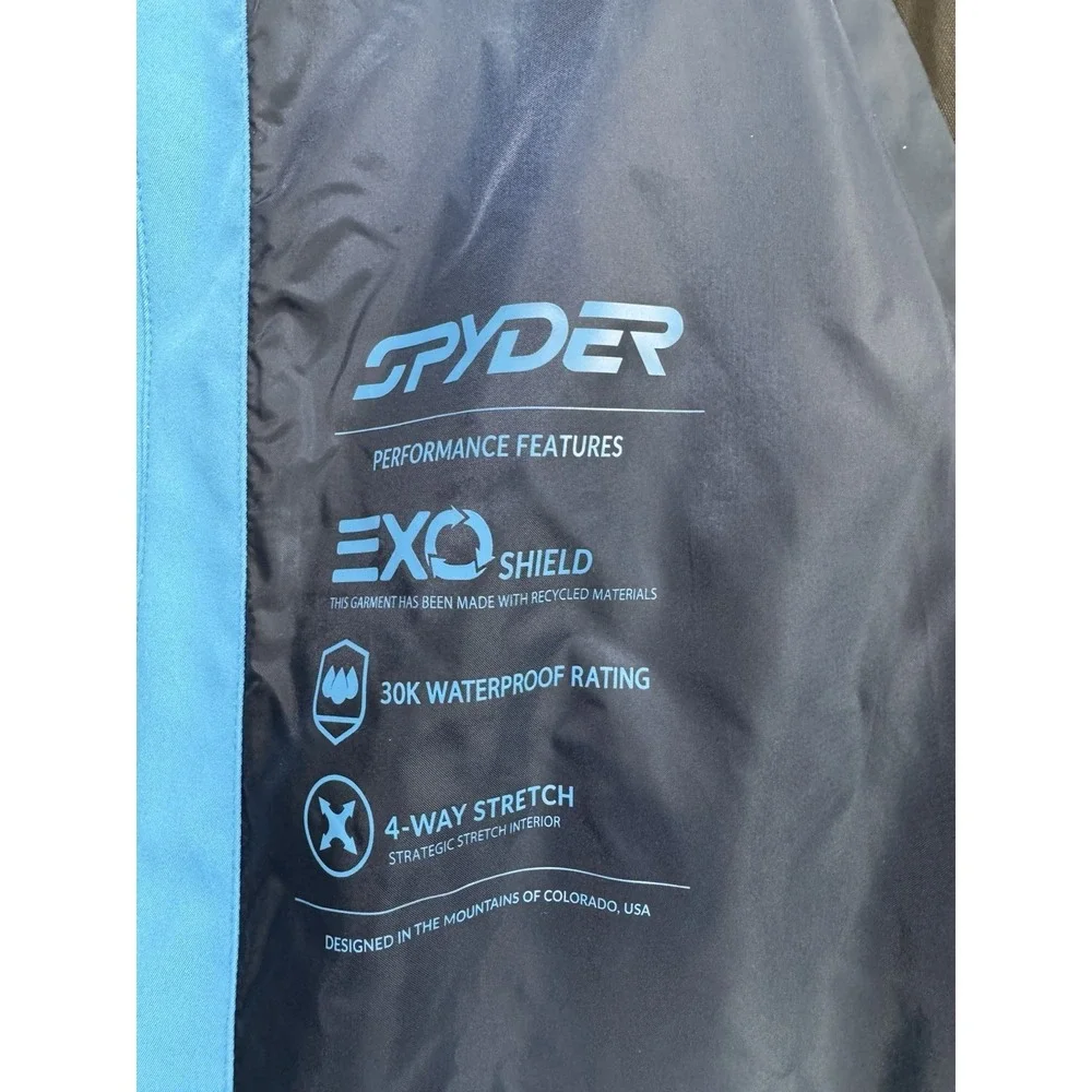 Spyder Contact Jacket Men‎ Blue 2XL 10K Waterproof Insulated Ski Snowboard